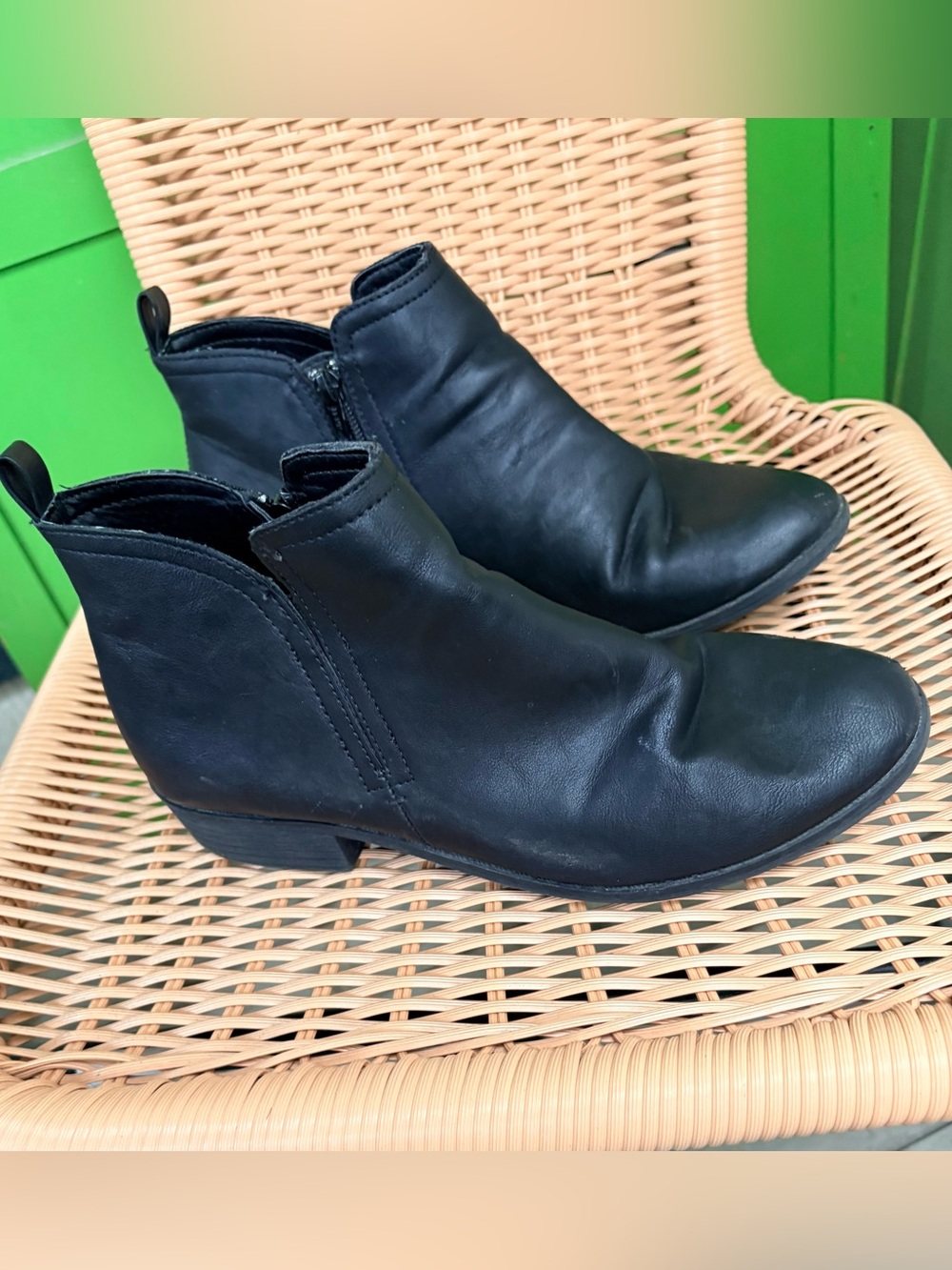 American Rag Black Ankle Booties with Side Zipper
